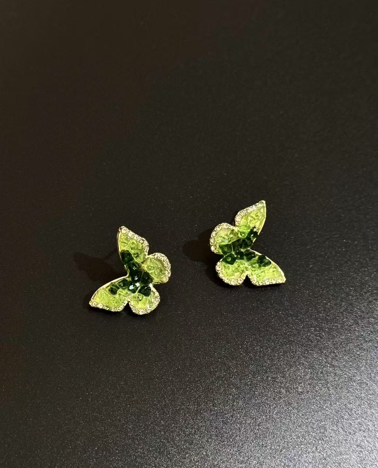 「Butterfly Shadow」綠影蝶踪|耳钉