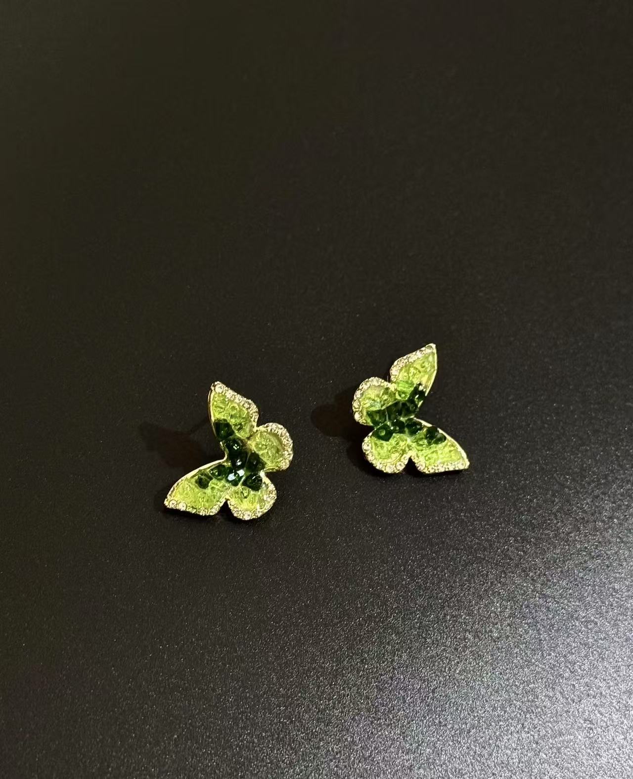 「Butterfly Shadow」綠影蝶踪|耳钉