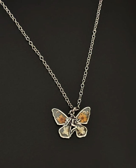 「Butterfly」蝴蝶干花｜项链