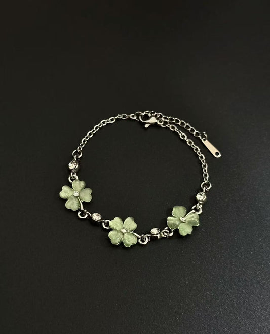 「Four-leaf clover」猫眼四叶草｜手链
