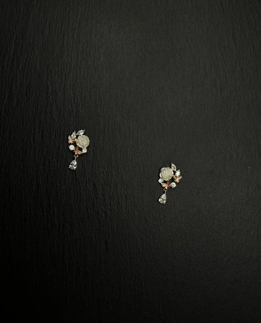 AvoStudio 中古耳饰 鎏金玫瑰耳饰