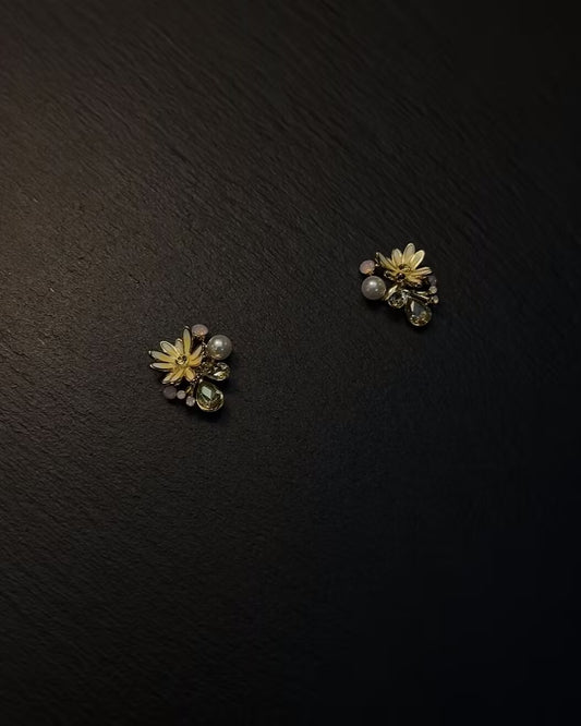Vintage 中古耳饰 金枝垂露- Droplets