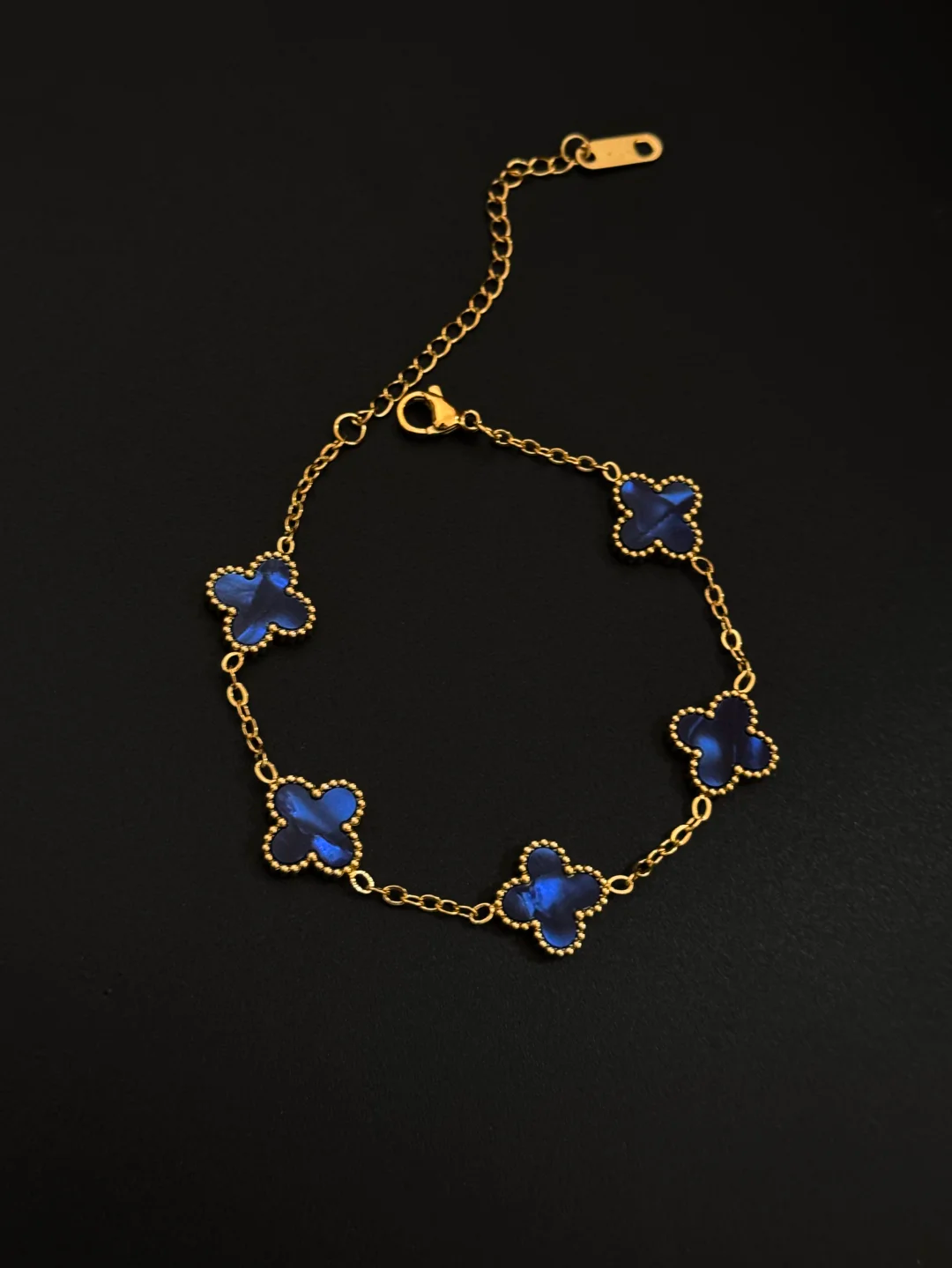 Dunkelblau」四葉 深藍｜手链