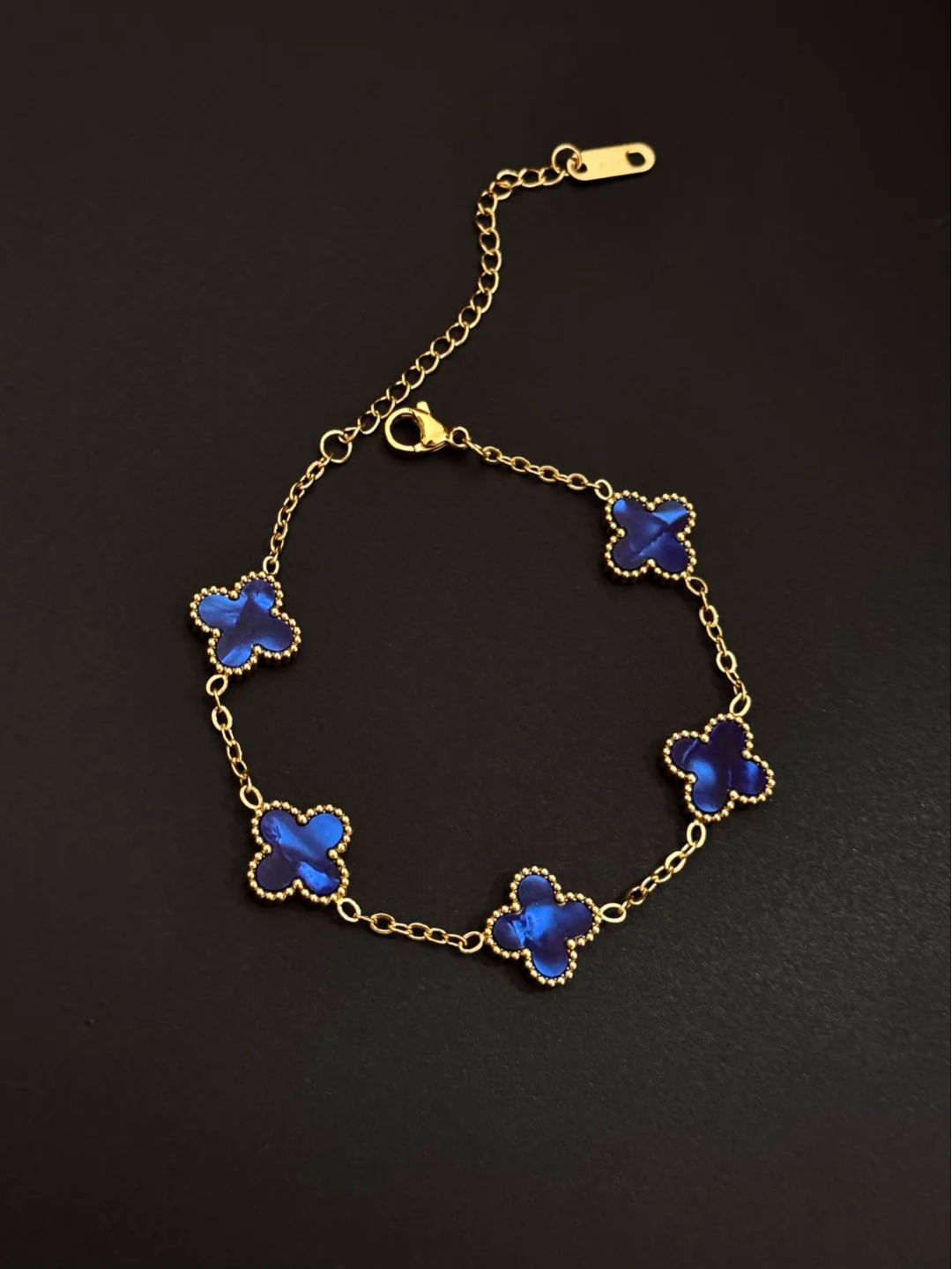 Dunkelblau」四葉 深藍｜手链