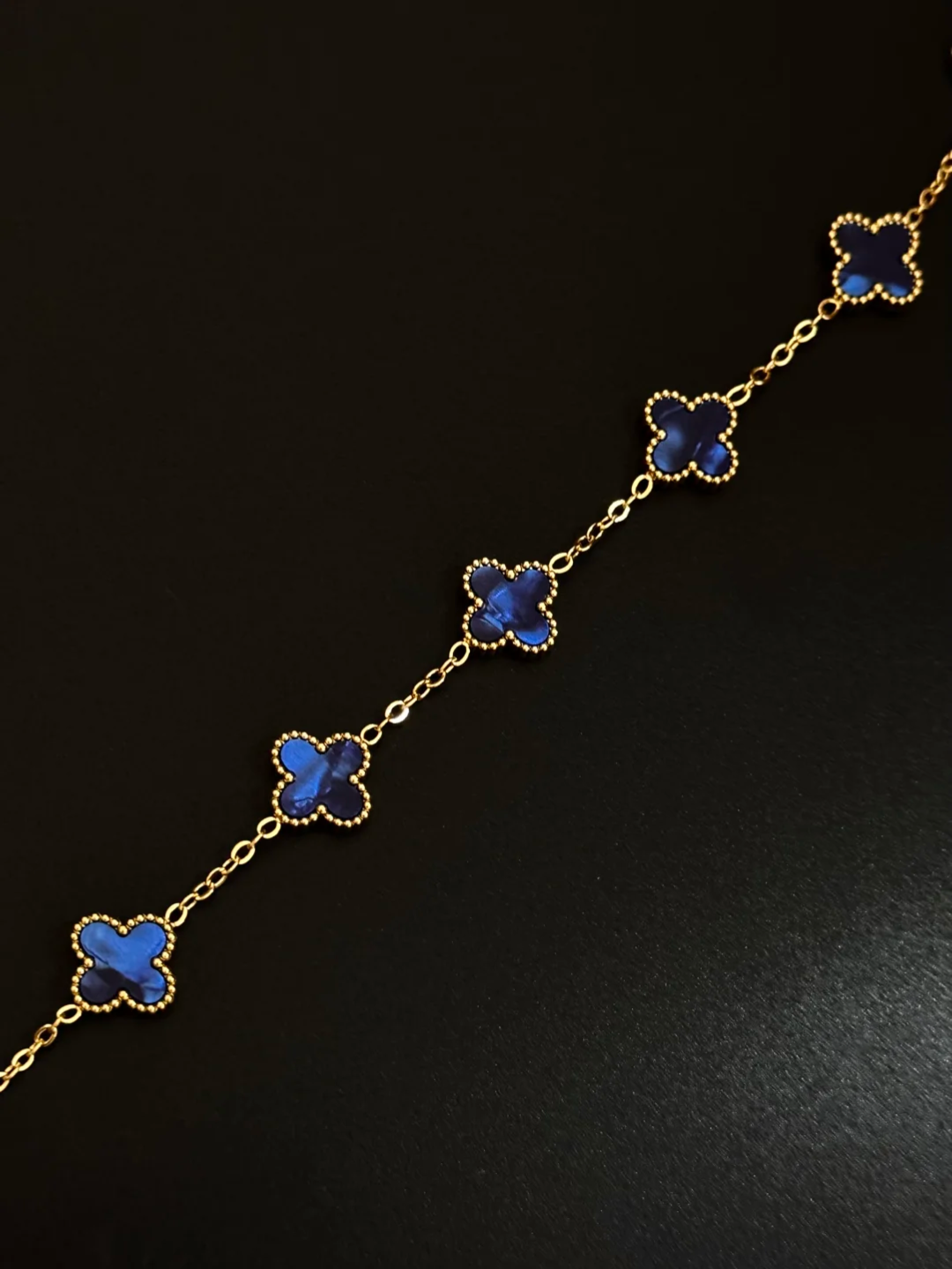 Dunkelblau」四葉 深藍｜手链