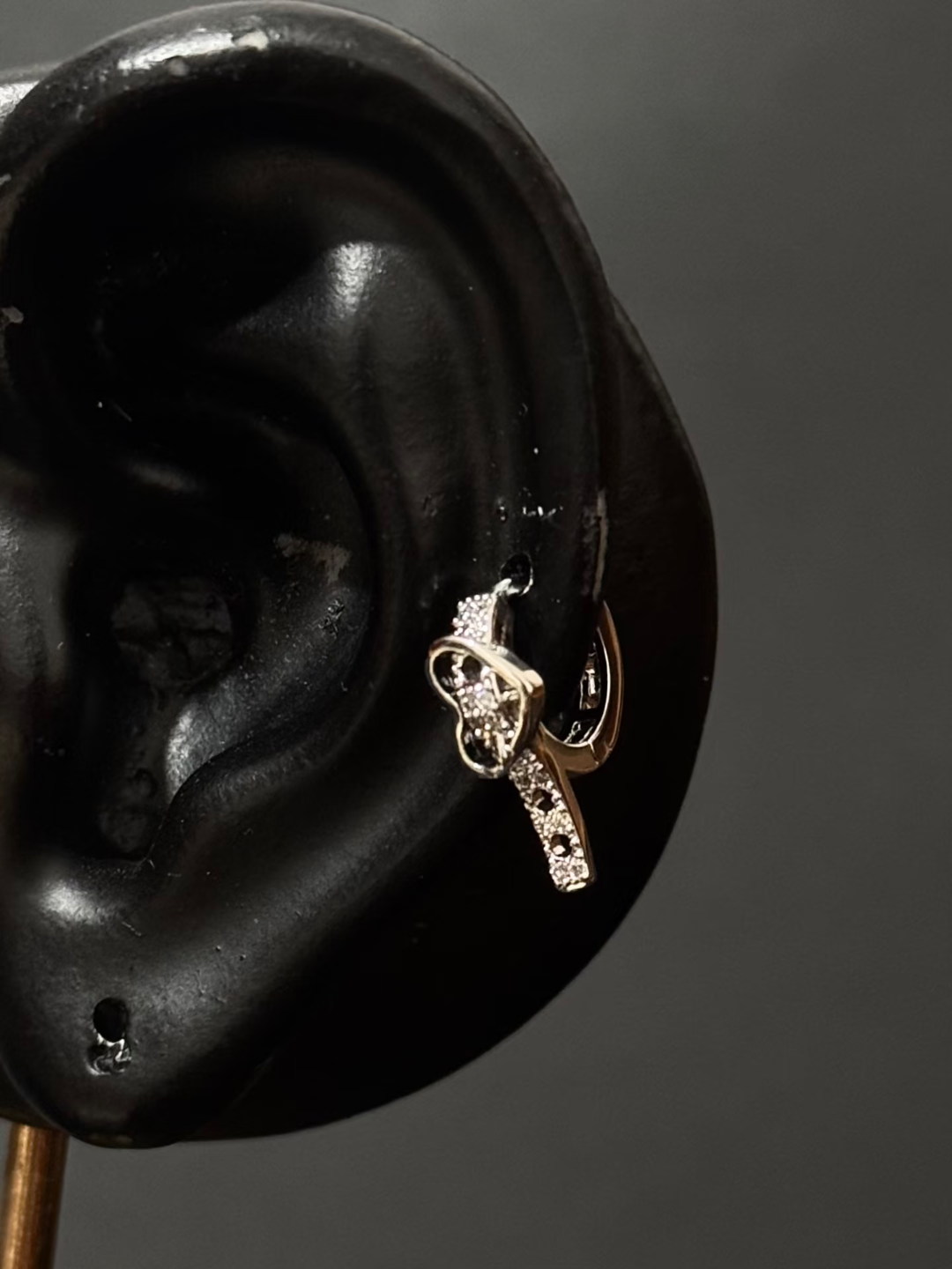 Heart - Shaped Diamond Ear Cuff
