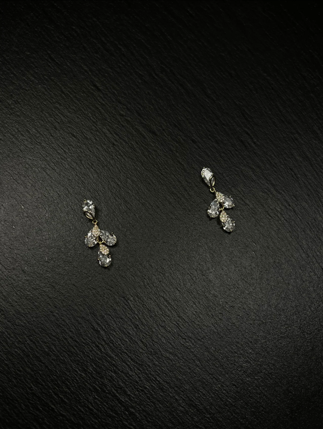 Teardrop Diamond Cluster Earrings