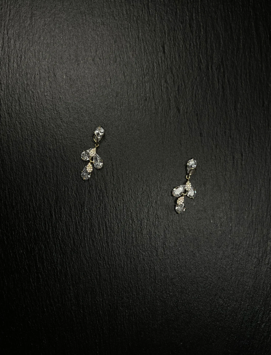 Teardrop Diamond Cluster Earrings