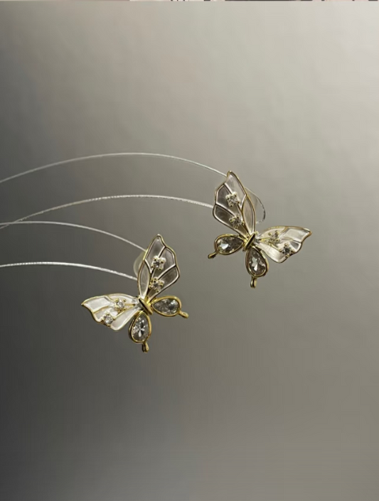 Transparent Butterfly Stud Earrings