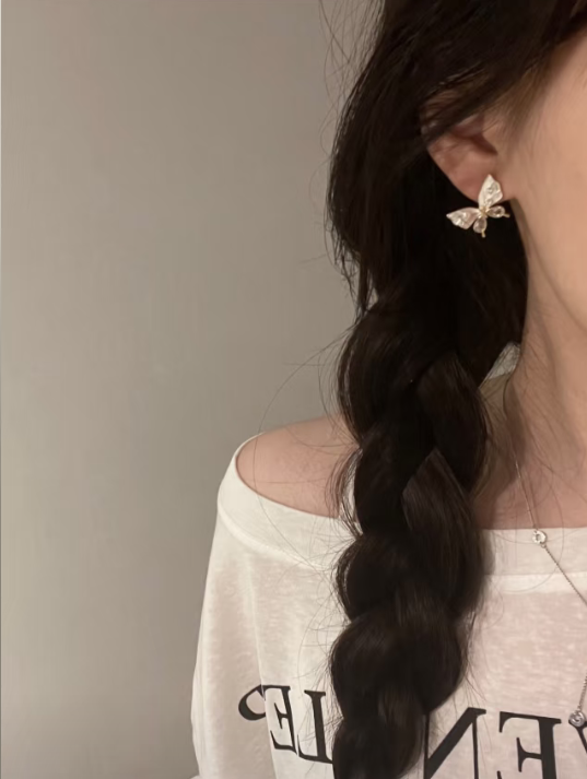Transparent Butterfly Stud Earrings