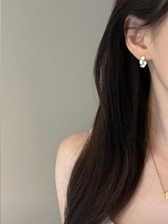 Silver Spiral Ear Clips