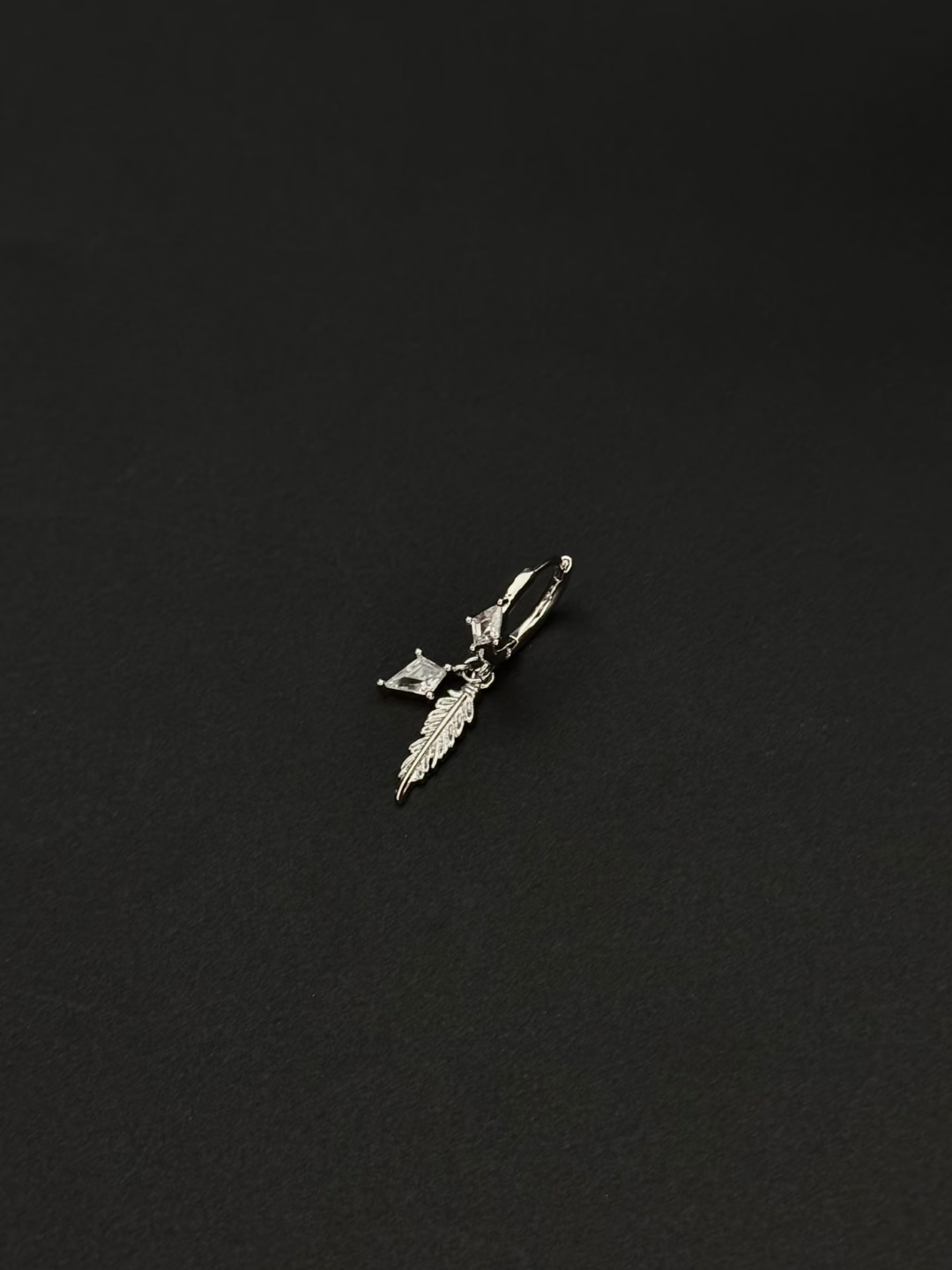 Feather & Diamond Ear Cuff