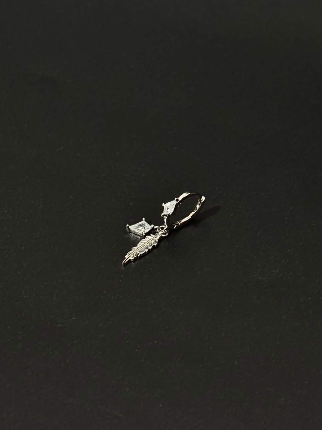 Feather & Diamond Ear Cuff