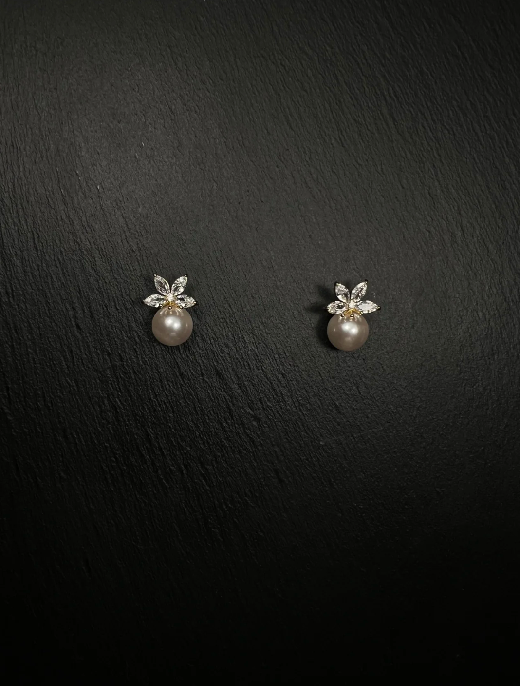 Diamond - decorated Cross Drop Earrings