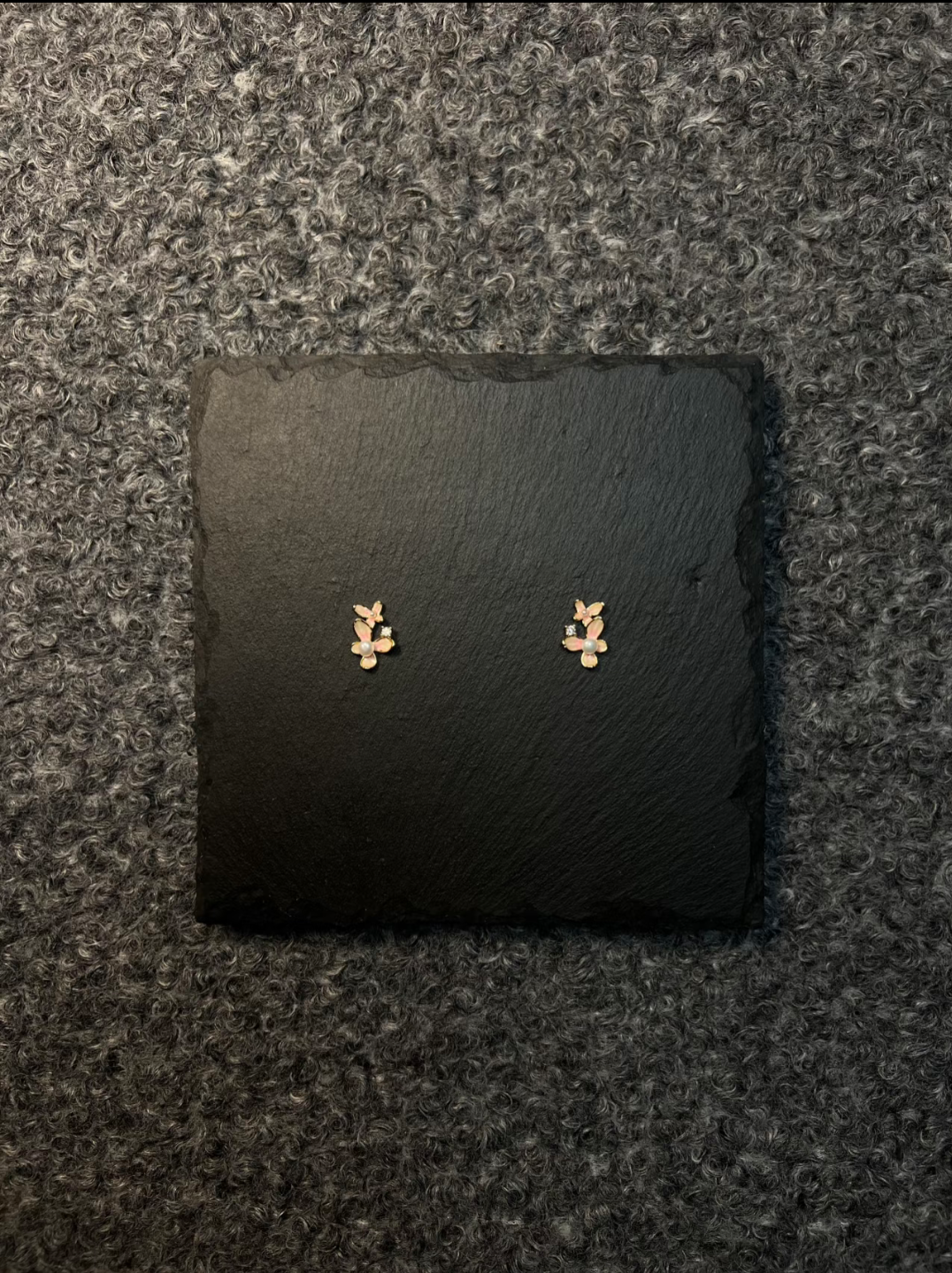 Color - diamond Flower Stud Earrings