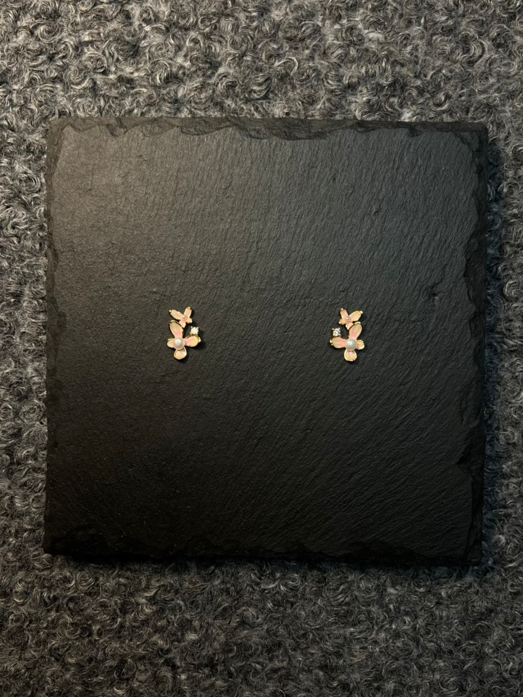 Color - diamond Flower Stud Earrings