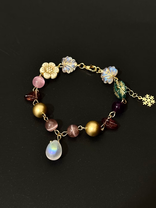 Color - bead Flower Bracelet