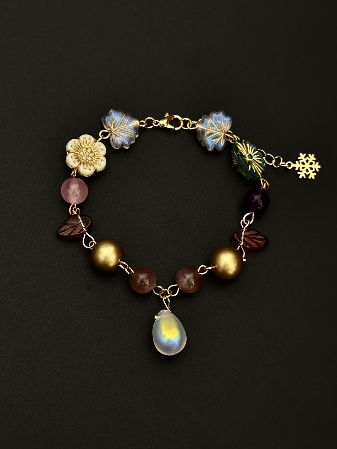 Color - bead Flower Bracelet
