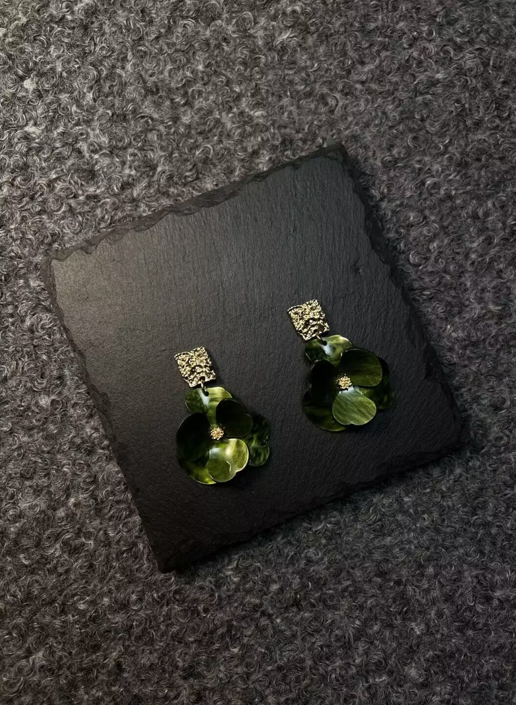 AvoStudio 中古耳饰Vine 翡翠藤语Vintage 中古耳饰 翡翠藤语-Jade Vine