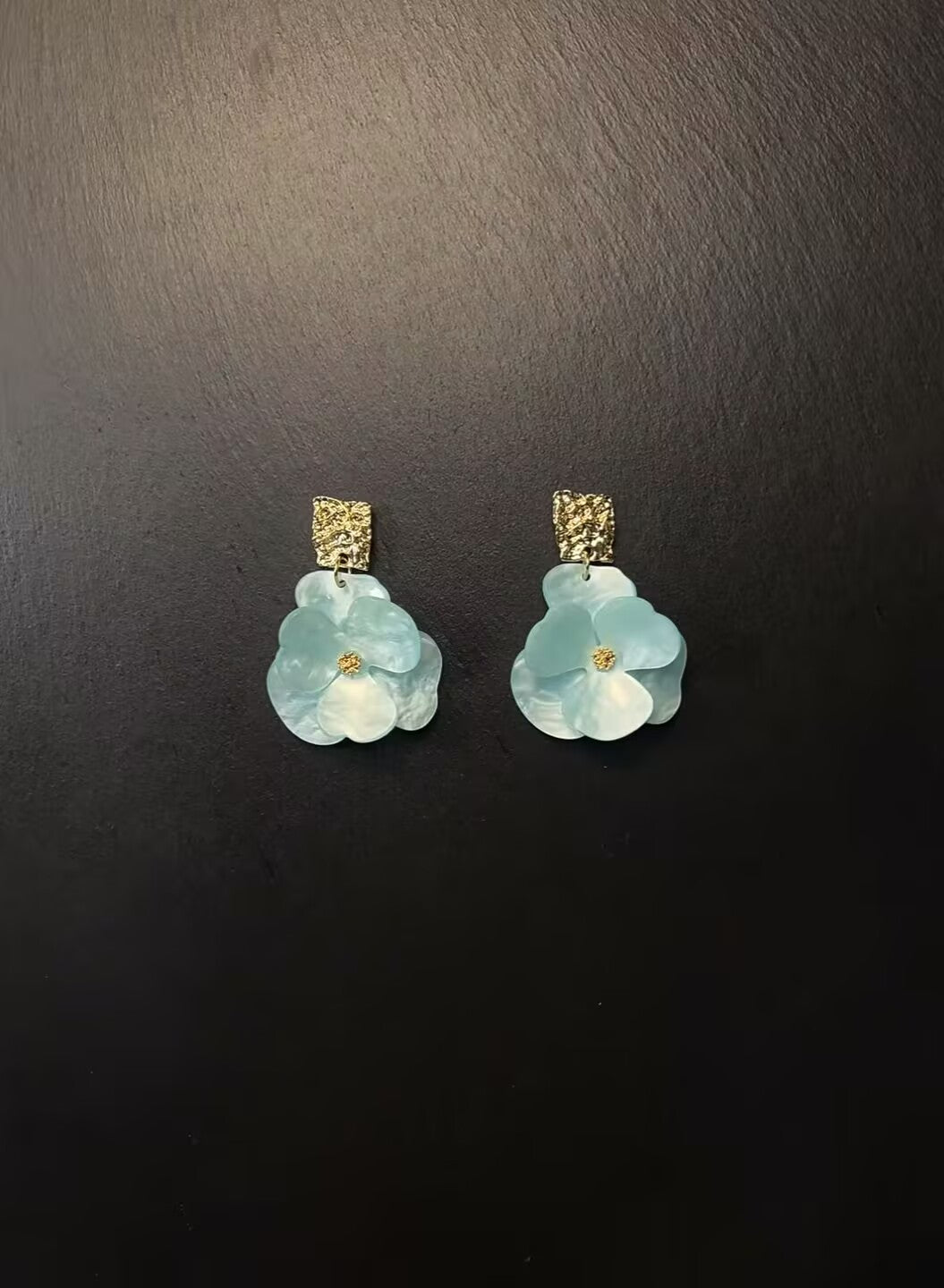 Vintage中古耳饰 海浪蓝花- Ocean Bloom